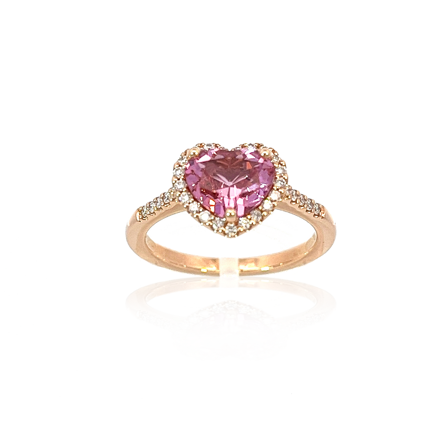 "PINK TOPAZ HEART" ring