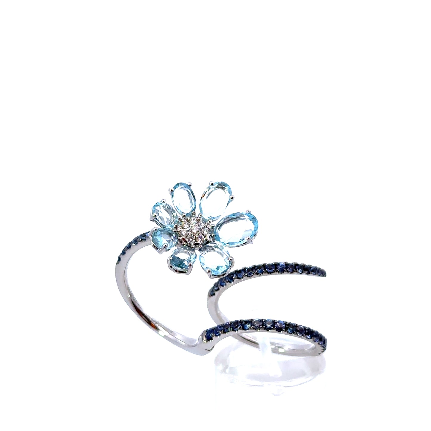 Anello "AZURE FLOWER WAVE"