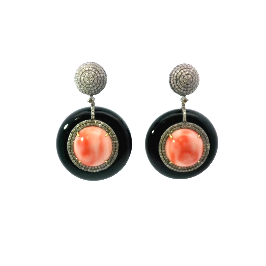 "ROUND CORAL" earrings