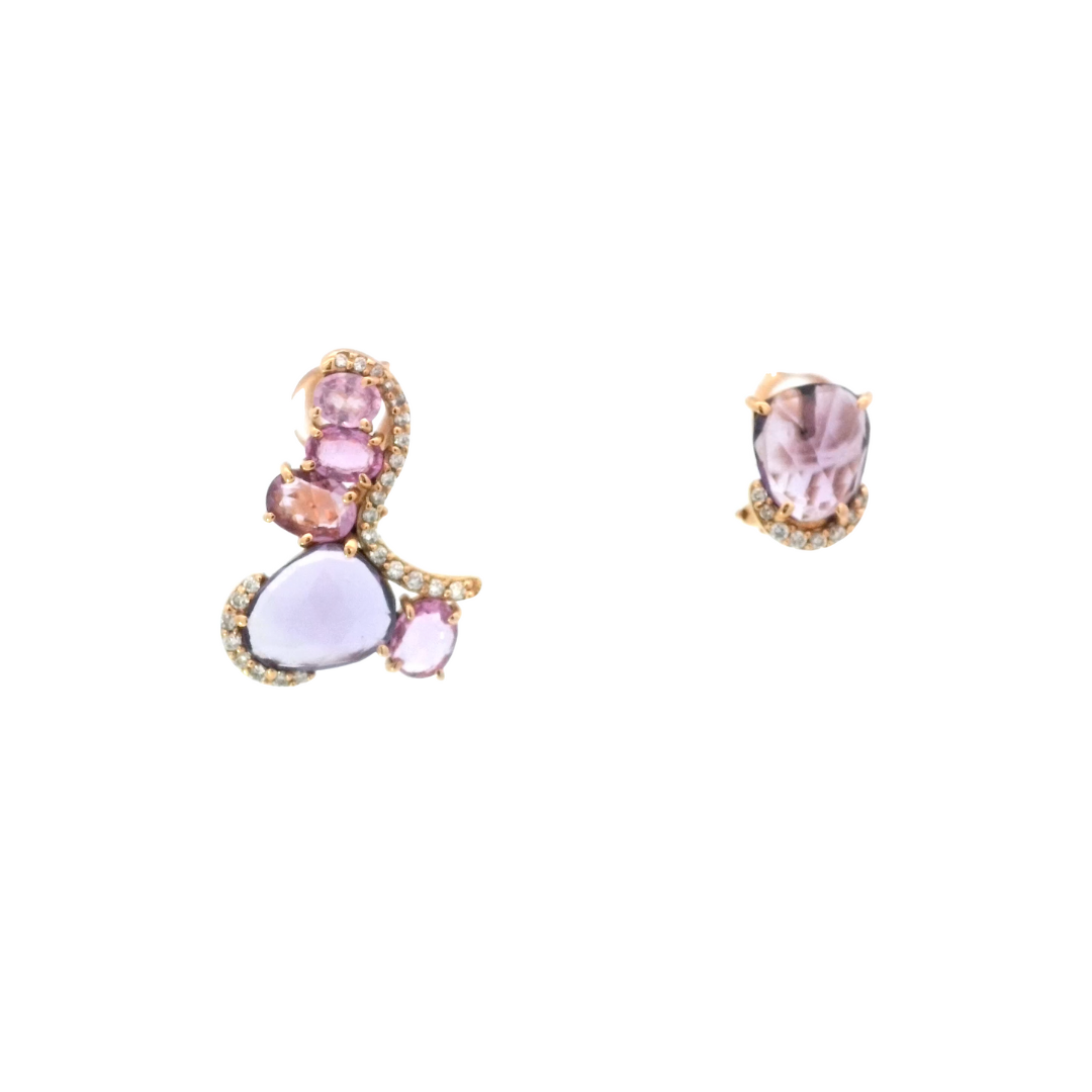 Orecchini "ASYMMETRICAL PINK"