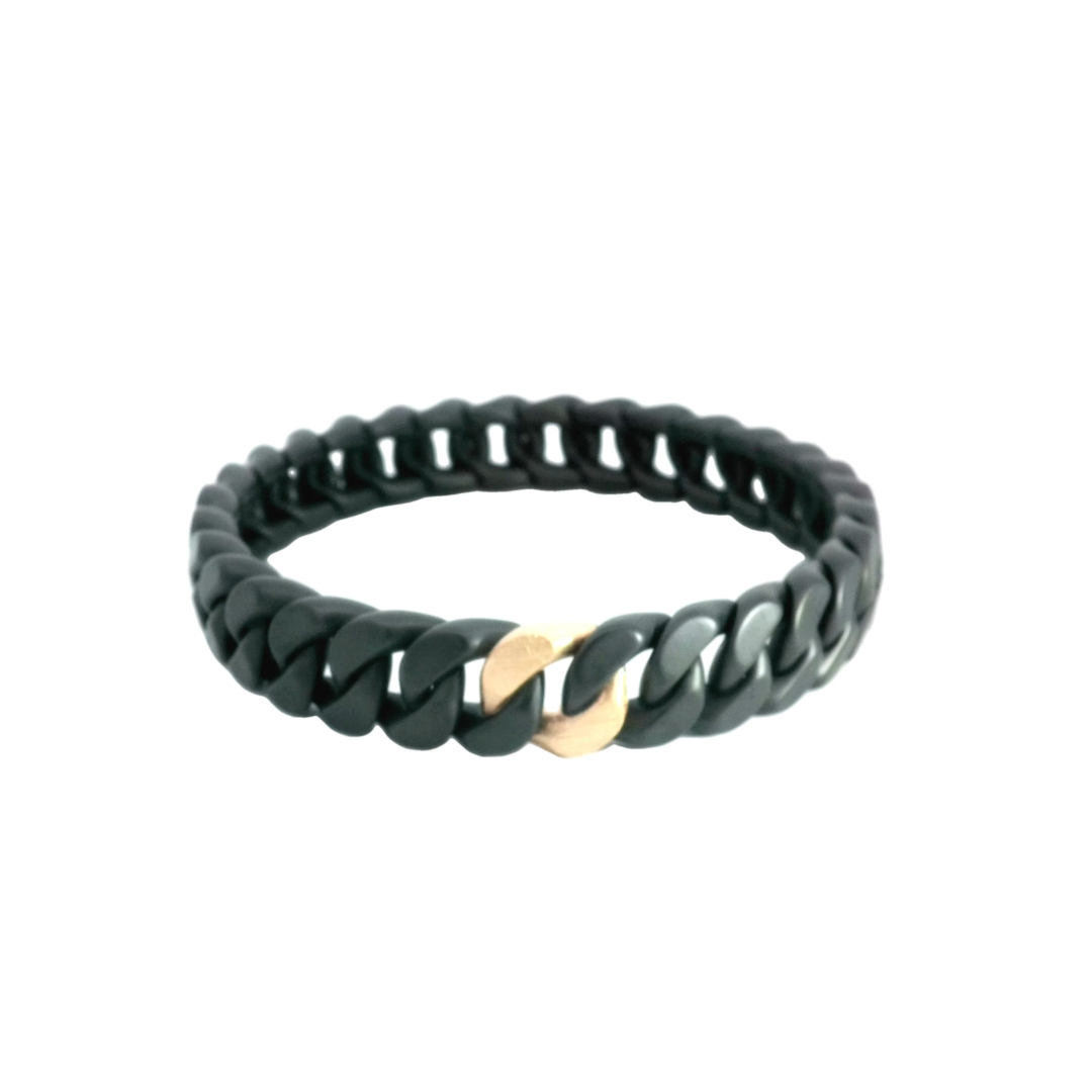 Bracciale "Black Chain" dettagli oro rosa