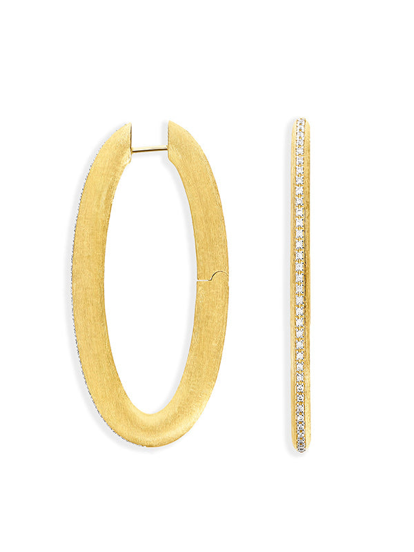 "LIBERA ICON" hoop earrings in gold and diamonds (large)