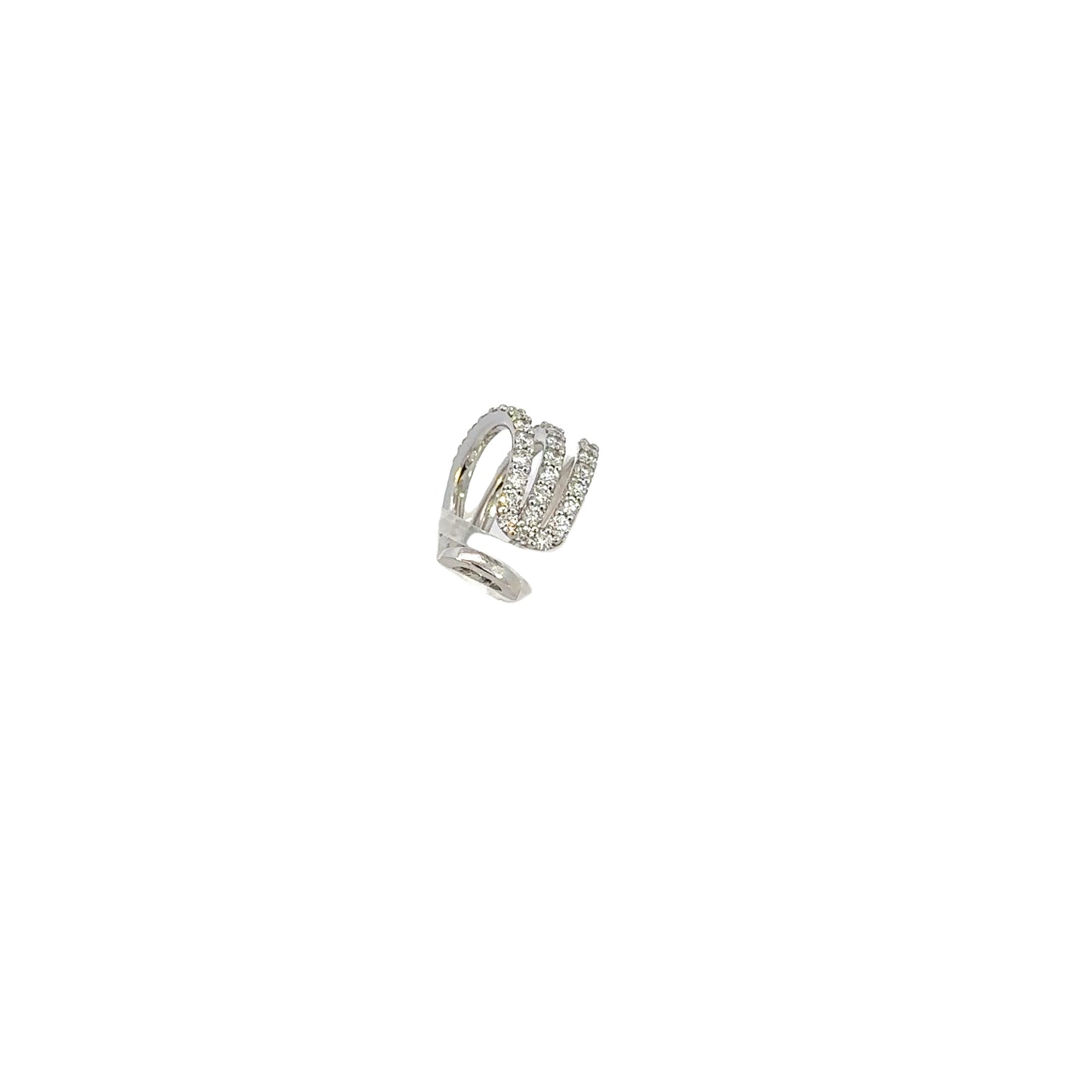 Earcuff "TRIPLE DIAMOND" in oro bianco