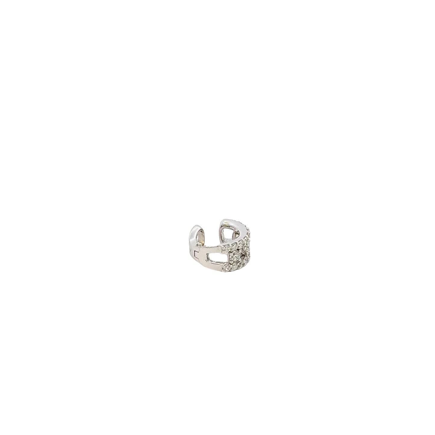 Earcuff "LUXE HALO" in oro bianco