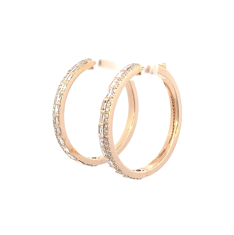 BAGUETTE DIAMOND HOOPS