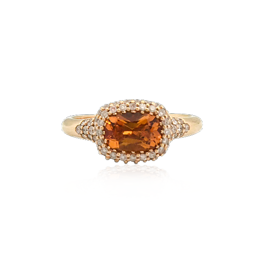 CITRINE QUARTZ AND DIAMOND RING
