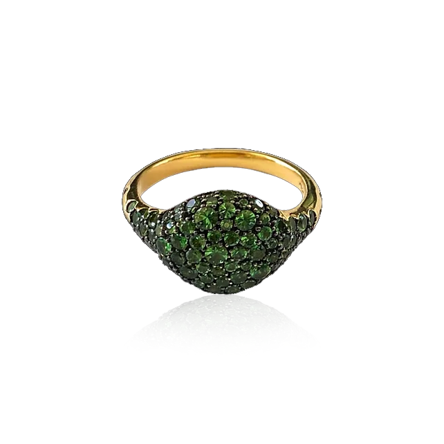 Anello "GREEN ROUND CHEVALIER"
