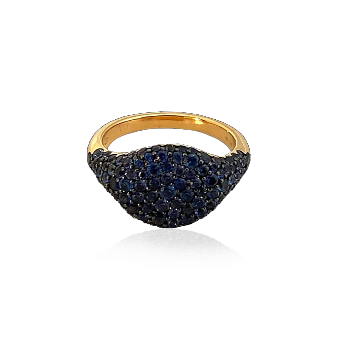 Anello "BLUE ROUND CHEVALIER"