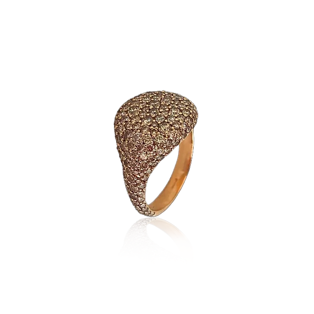 Anello "BROWN ROUND CHEVALIER"