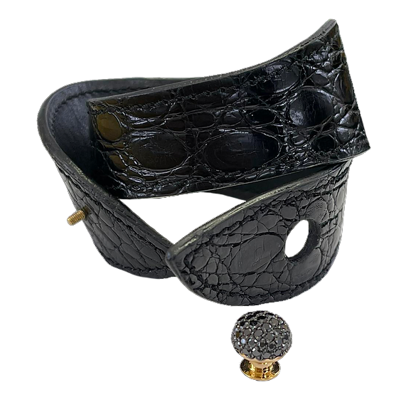 BLACKLEATHER&ROSEGOLD BRACELET