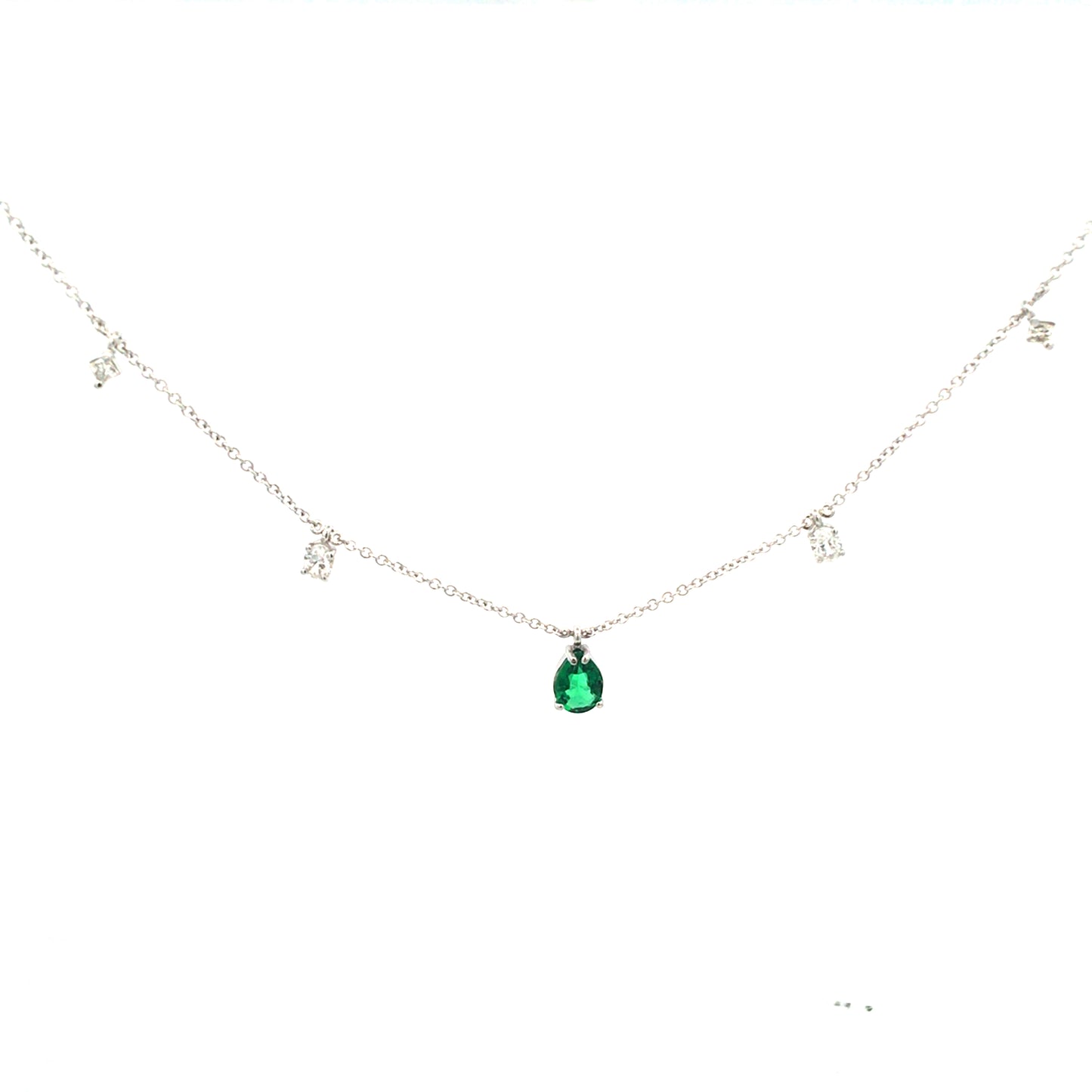 Collana "RAINDROPS" dettagli smeraldo
