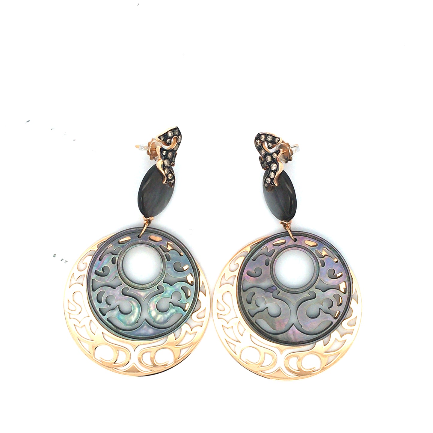 "DOUBLE" earrings with diamond details