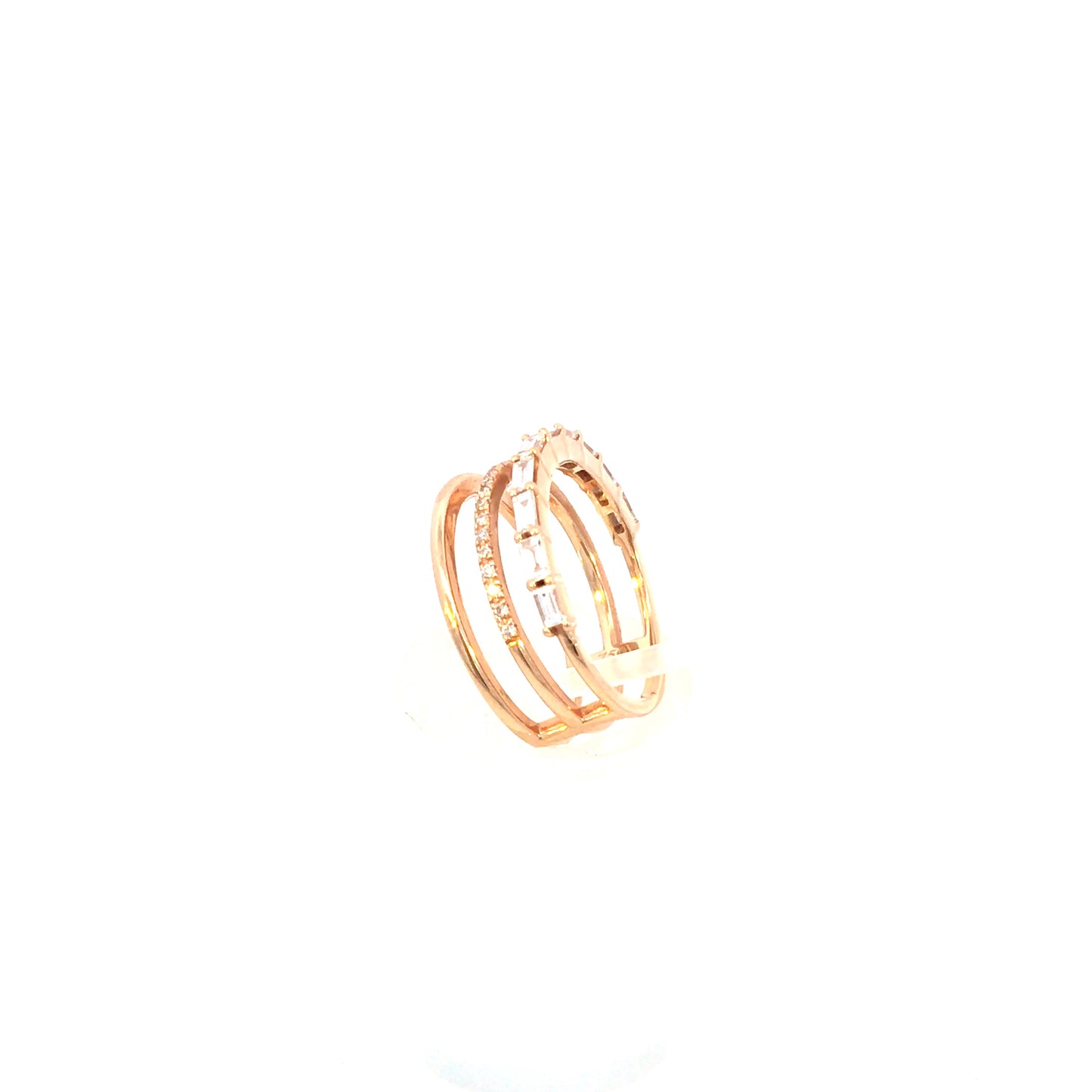 Anello "DIAMOND STRIPES" in oro rosa
