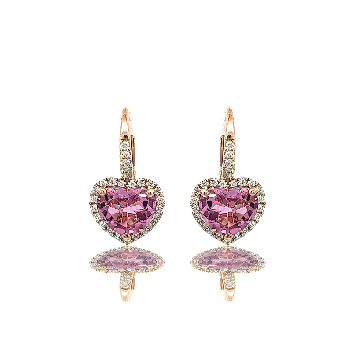 Orecchini "PINK TOPAZ HEART"