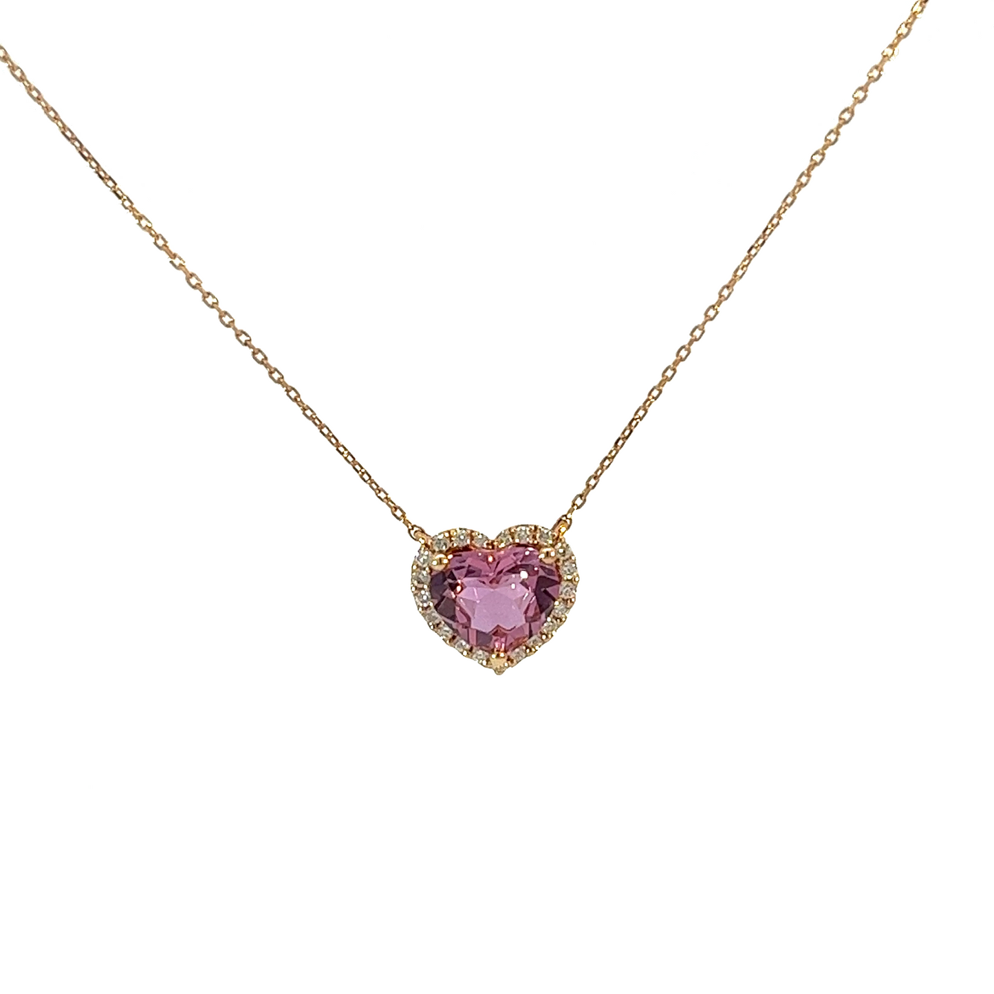 "PINK TOPAZ HEART" Necklace