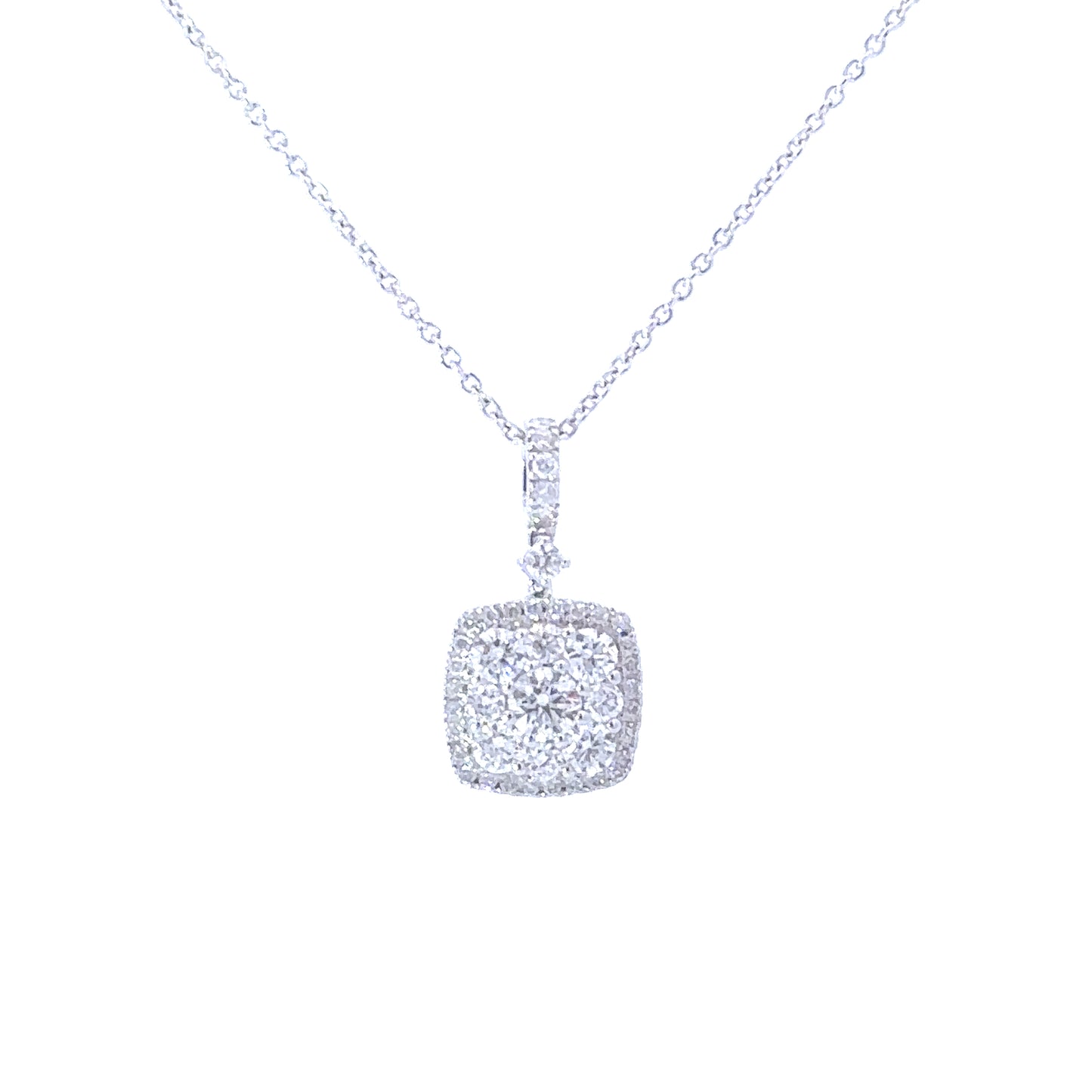 Collana pendente "SQUARE WHITE DIAMOND"