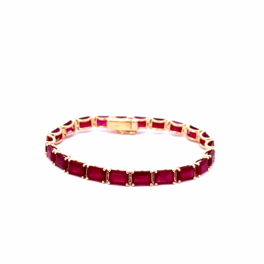 Bracciale tennis "RUBIES BAGUETTE"