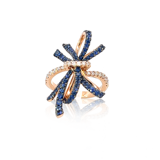 BLUE BOW RING