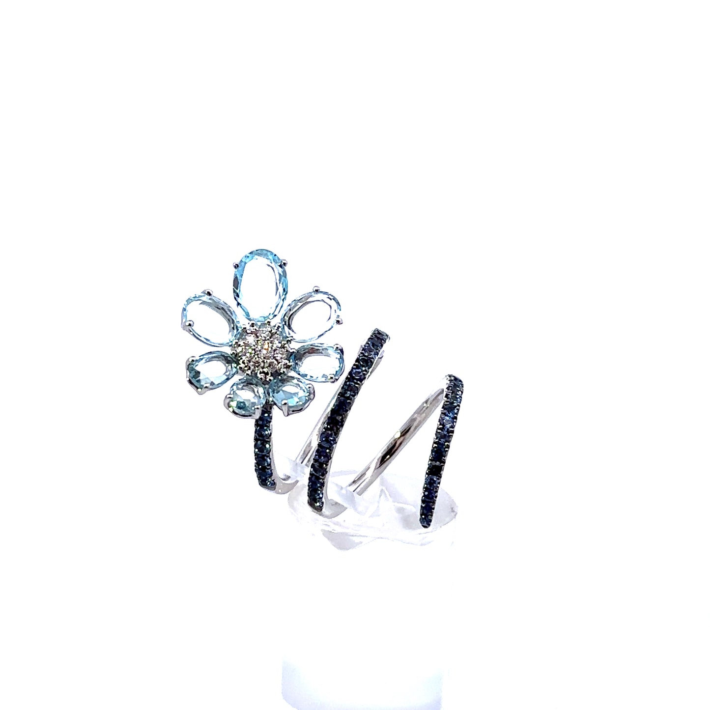Anello "AZURE FLOWER WAVE"