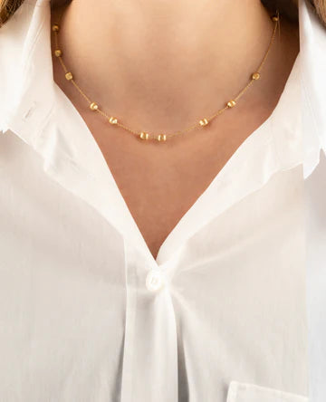 Collana girocollo "SOFFIO"con boules in oro