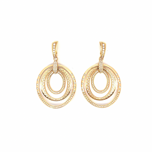 STACKED DIAMONDS HOOPS EARRINGS