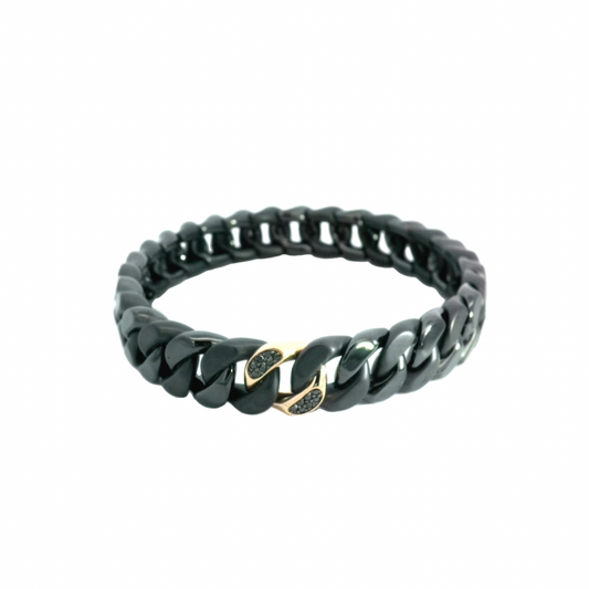 Bracciale "Black Chain" dettagli oro