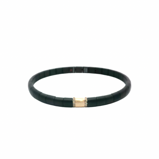 Bracciale "Sleek Black" dettagli oro rosa