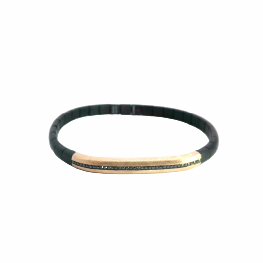 Bracciale "Black" dettagli oro rosa