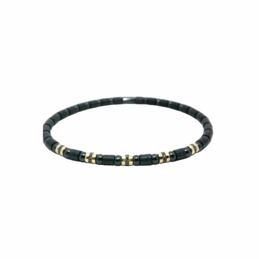 Bracciale "Black Beaded" dettagli oro