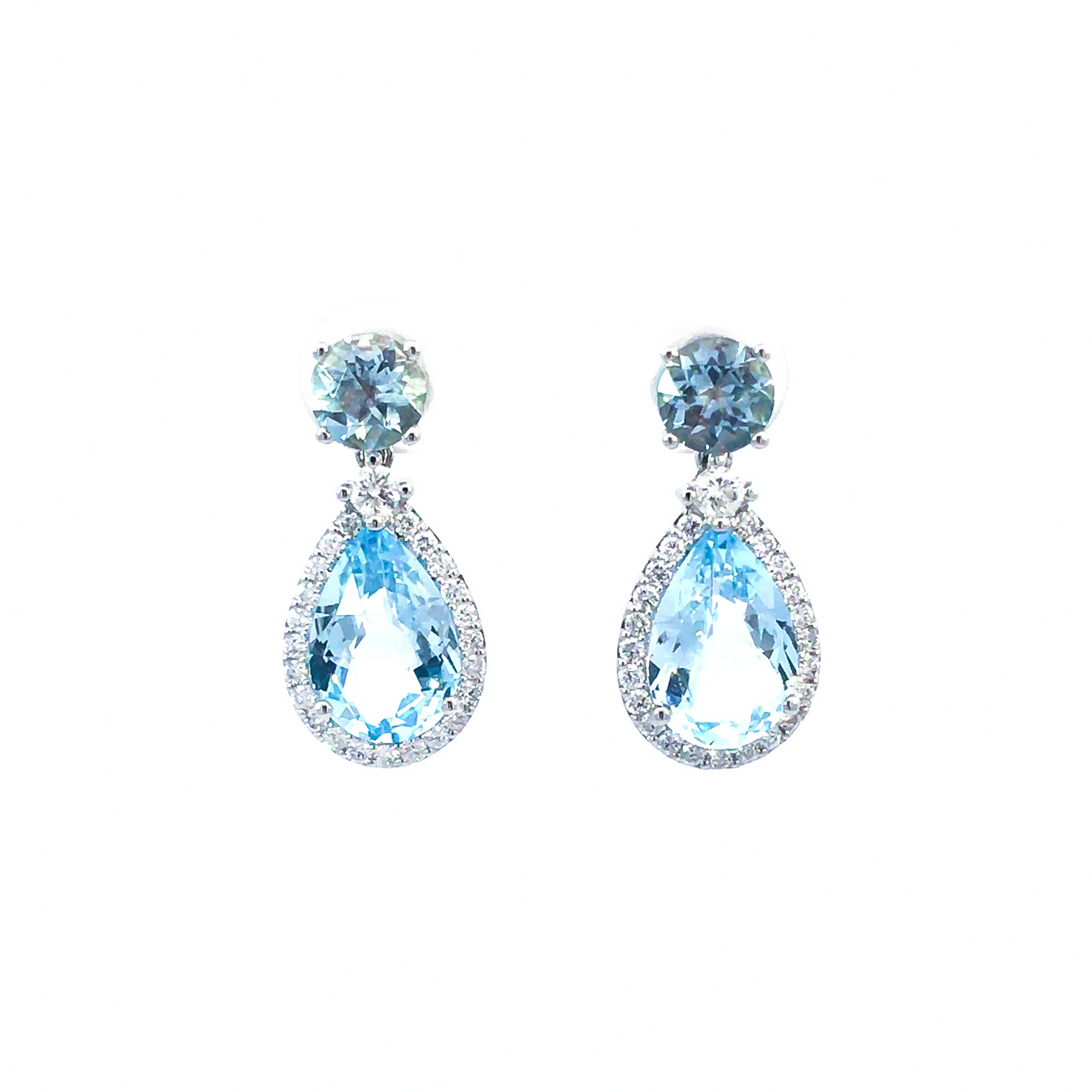 AQUAMARINE&amp;DIAMONDS EARRING