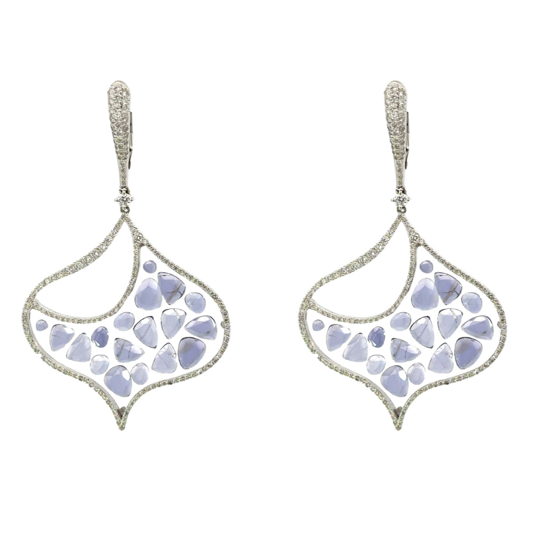 BLUE AND DIAMONDS EARRINGS