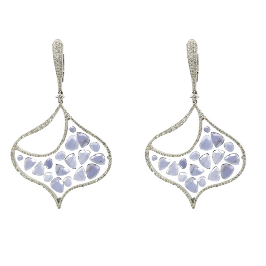 BLUE AND DIAMONDS EARRINGS
