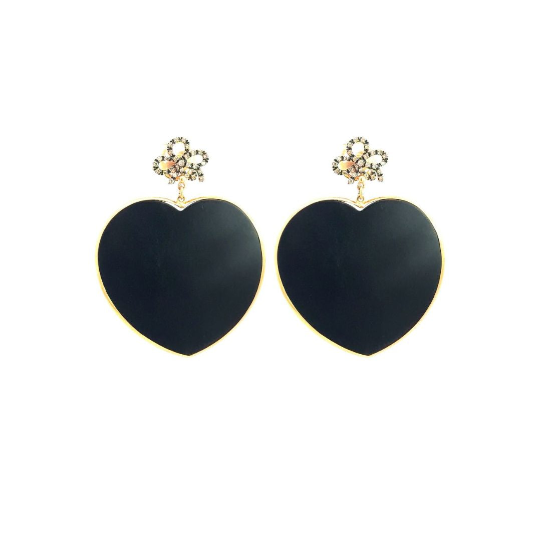 "BIG BLACK HEART" earrings