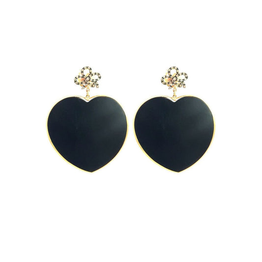 "BIG BLACK HEART" earrings