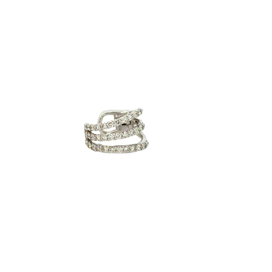 Earcuff "TRIPLE DIAMOND" in oro bianco