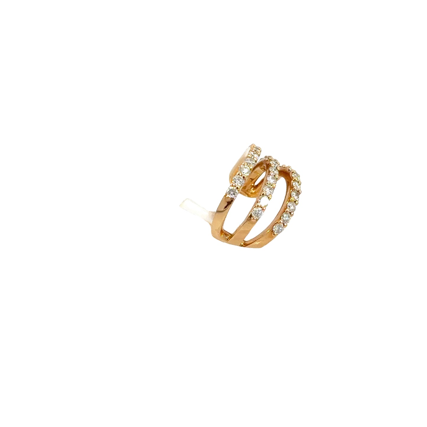 Earcuff "TRIPLE DIAMOND" in oro rosa