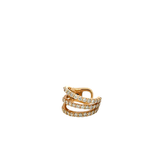 Earcuff "TRIPLE DIAMOND" in oro rosa