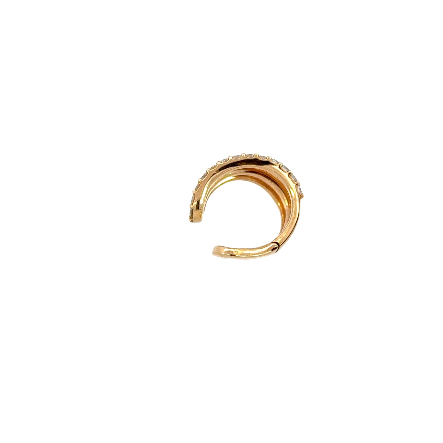 Earcuff "TRIPLE DIAMOND" in oro rosa