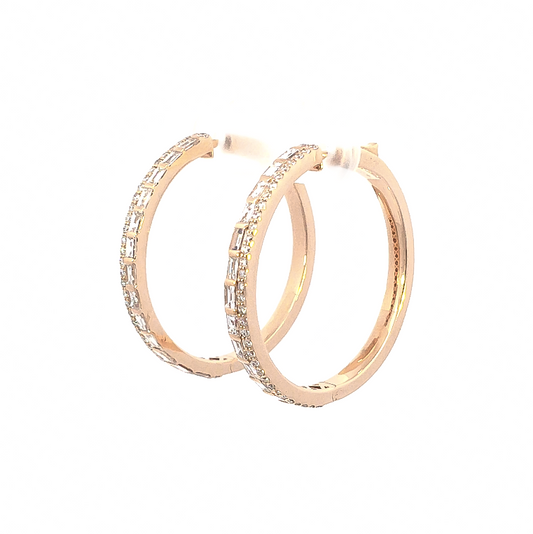 BAGUETTE DIAMOND HOOPS