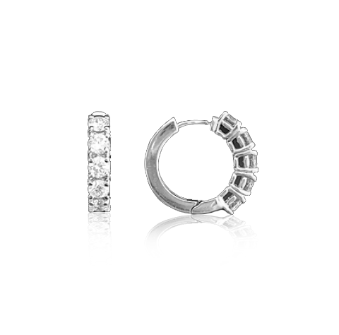 SMALL DIAMOND HOOPS EARRINGS