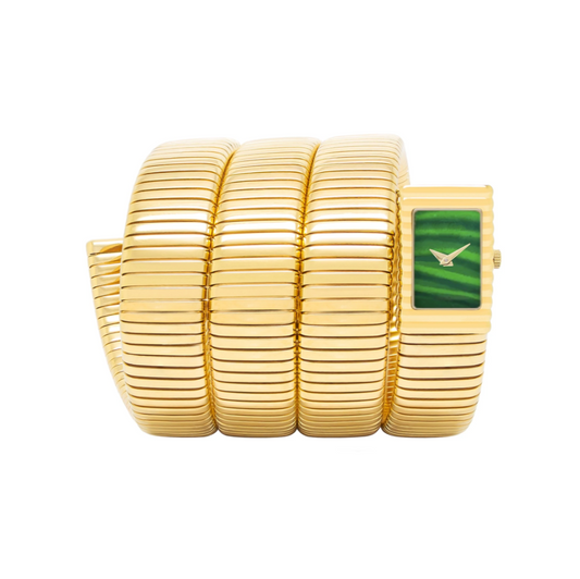 Tubogas Stainless Steel Bracelet with Malachite effect dial