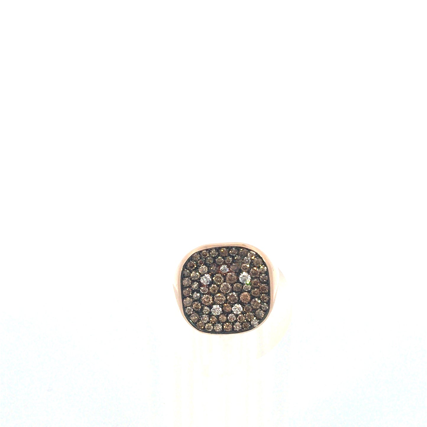 "GOLD SQUARE" ring with diamond details