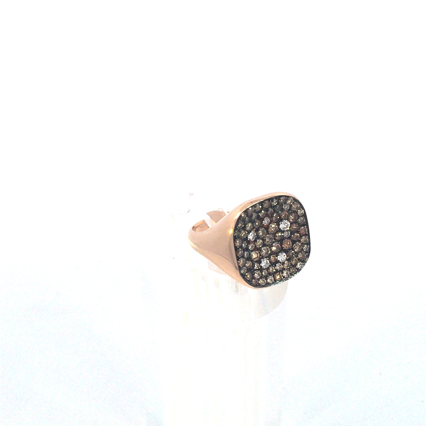 "GOLD SQUARE" ring with diamond details