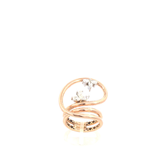 "FLOWER" ring with diamond details