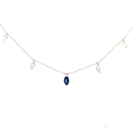 Collana "RAINDROPS" dettagli zaffiri blu