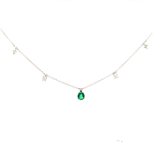 "RAINDROPS" necklace with emerald details