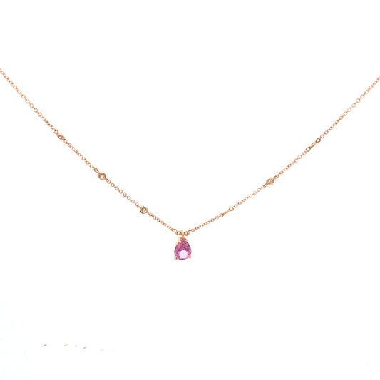 Collana "RAINDROPS" dettagli zaffiri rosa