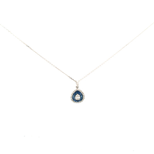 Collana "CRYSTAL TEAR" dettagli zaffiri blu