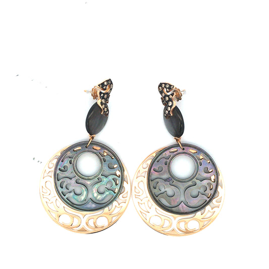 "DOUBLE" earrings with diamond details