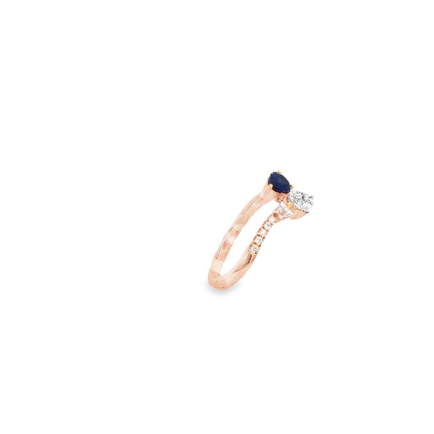 Anello "BLUE DROP" in oro rosa